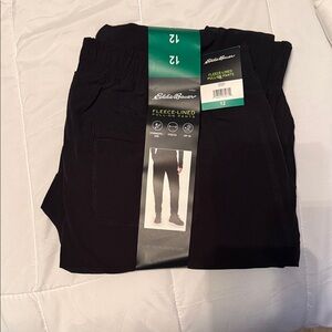 Eddie Bauer Women's Black Fleece-Lined Track Pants